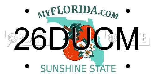26DUCM Florida License Plate