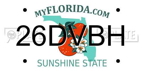 26DVBH Florida License Plate
