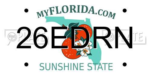 26EDRN Florida License Plate