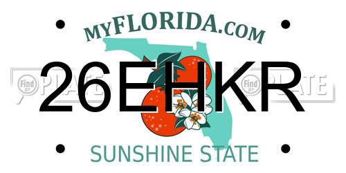 26EHKR Florida License Plate