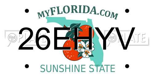 26EHYV Florida License Plate