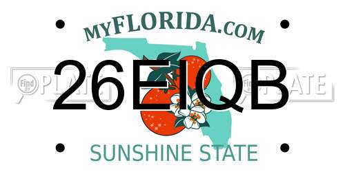 26EIQB Florida License Plate