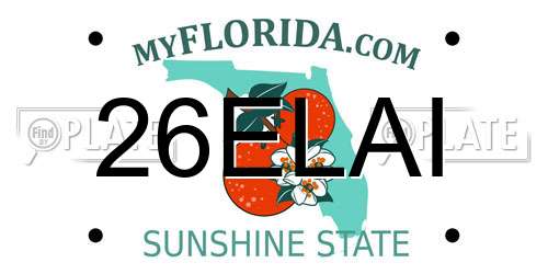 26ELAI Florida License Plate