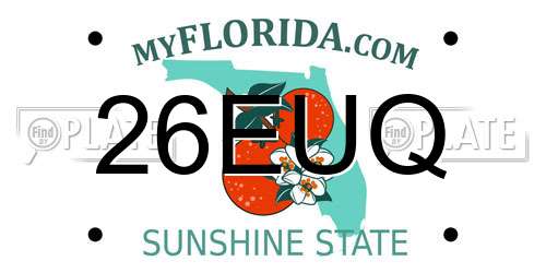 26EUQ Florida License Plate