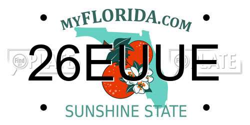 26EUUE Florida License Plate