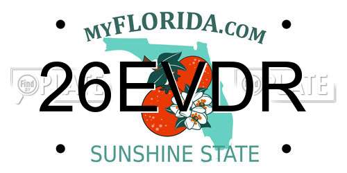 26EVDR Florida License Plate