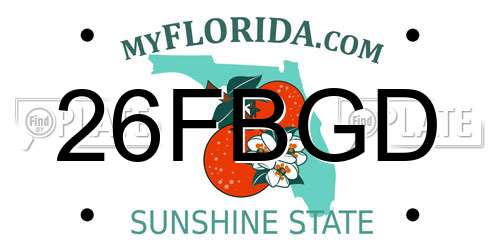 26FBGD Florida License Plate