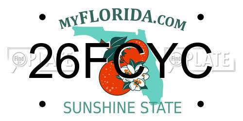 26FCYC Florida License Plate