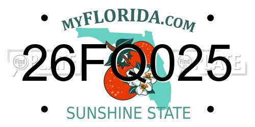 26FQ025 Florida License Plate
