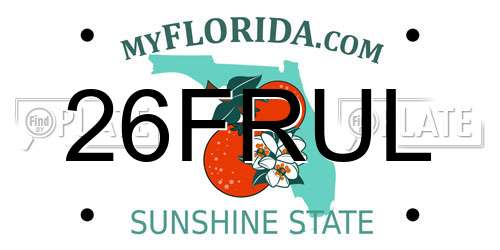 26FRUL Florida License Plate