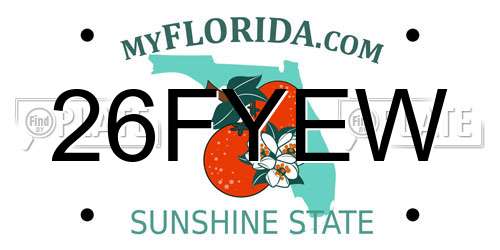 26FYEW Florida License Plate