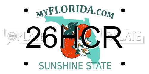26HCR Florida License Plate