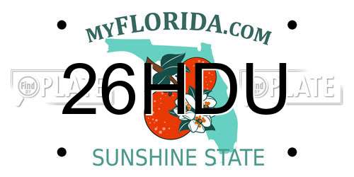 26HDU Florida License Plate