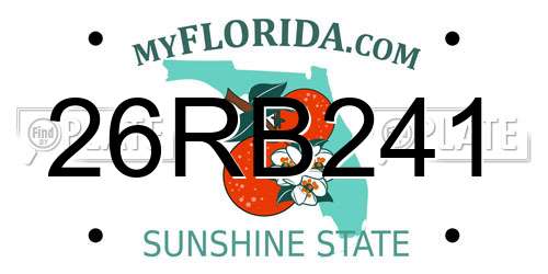 26RB241 Florida License Plate