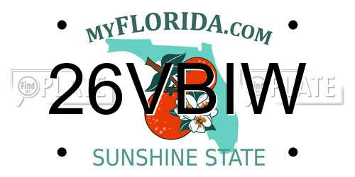 26VBIW Florida License Plate