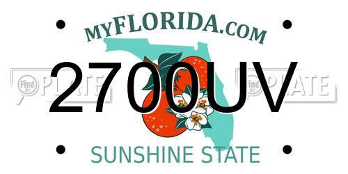2700UV Florida License Plate