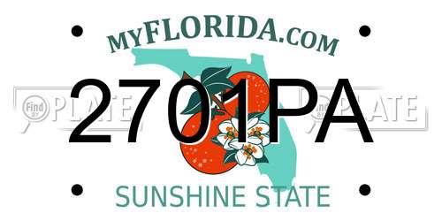 2701PA Florida License Plate