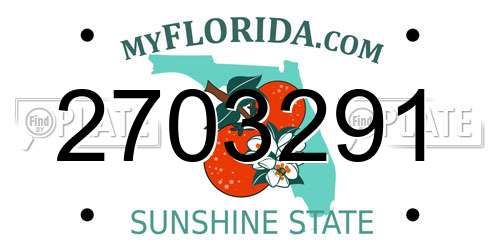 2703291 Florida License Plate