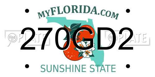 270GD2 Florida License Plate