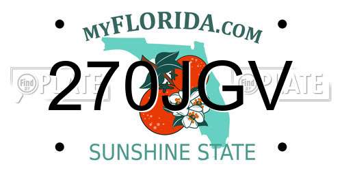 270JGV Florida License Plate