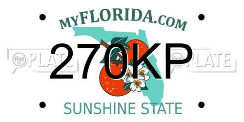 270KP Florida License Plate