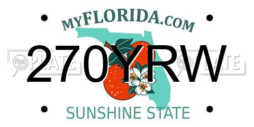 270YRW Florida License Plate