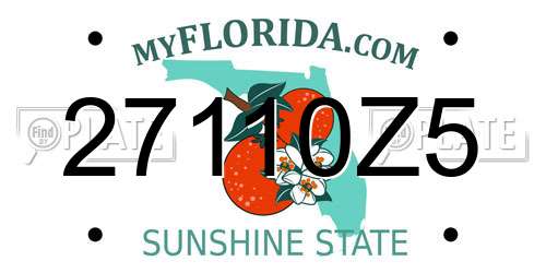 27110Z5 Florida License Plate