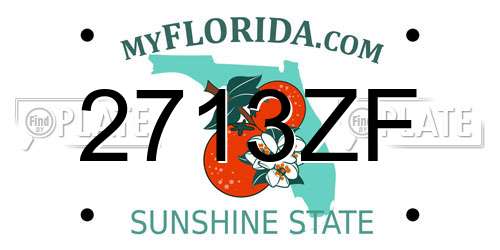 2713ZF Florida License Plate