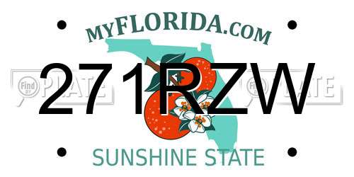 271RZW Florida License Plate