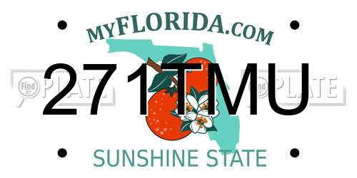 271TMU Florida License Plate