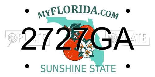 2727GA Florida License Plate