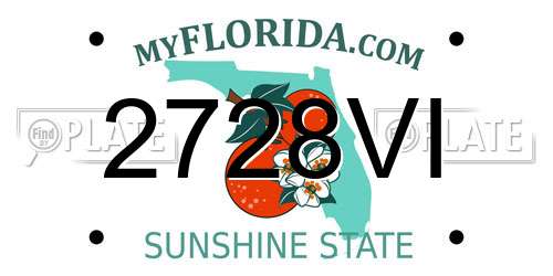 2728VI Florida License Plate