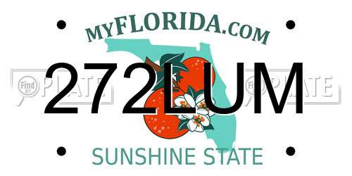272LUM Florida License Plate