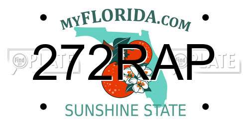 272RAP Florida License Plate