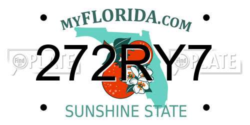 272RY7 Florida License Plate