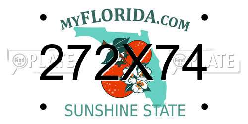 272X74 Florida License Plate