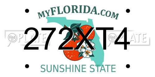 272XT4 Florida License Plate