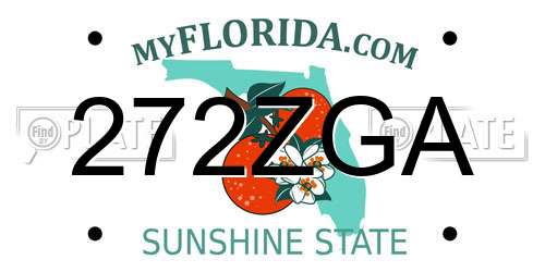 272ZGA Florida License Plate