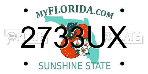2733UX Florida License Plate