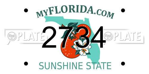 2734 Florida License Plate