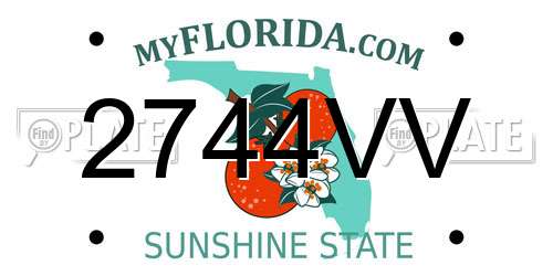 2744VV Florida License Plate