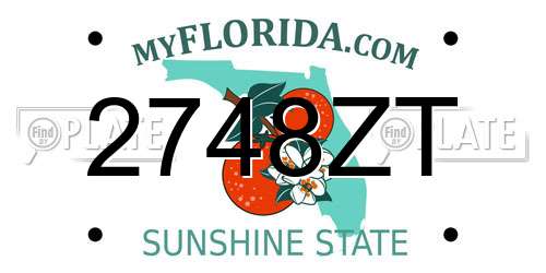 2748ZT Florida License Plate