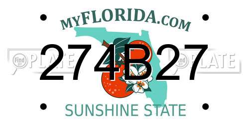 274B27 Florida License Plate