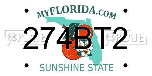 274BT2 Florida License Plate