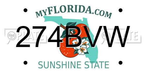 274BVW Florida License Plate