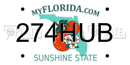 274HUB Florida License Plate