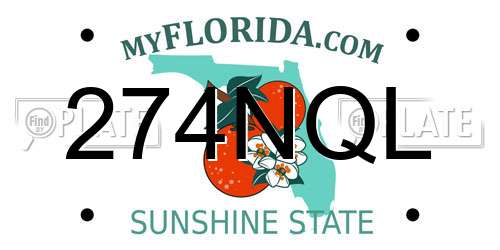 274NQL Florida License Plate