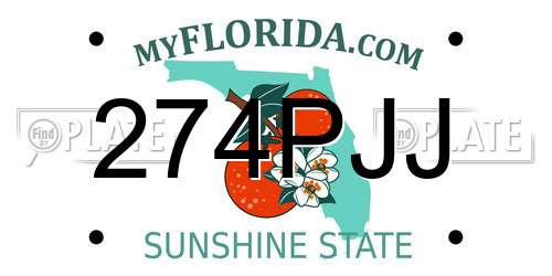 274PJJ Florida License Plate
