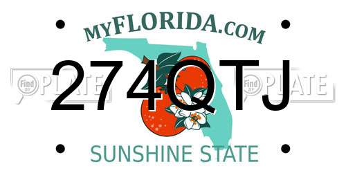 274QTJ Florida License Plate