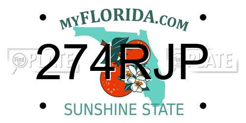 274RJP Florida License Plate